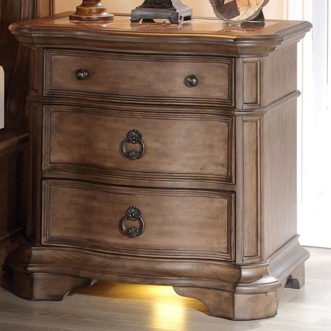 Avalon Tulsa B1495N Traditional Three Drawer Nightstand Royal